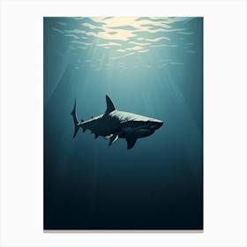  An Illustration Of A Dark Shadow Of A Shark Swimming 3 Canvas Print