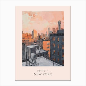 Mornings In New York Rooftops Morning Skyline 1 Canvas Print