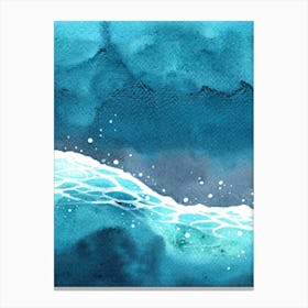 Watercolor Of Ocean Waves Canvas Print