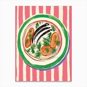 A Plate Of Onion, Top View Food Illustration 1 Canvas Print