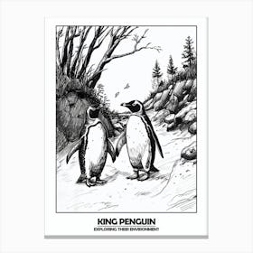 Penguin Exploring Their Environment Poster 5 Canvas Print