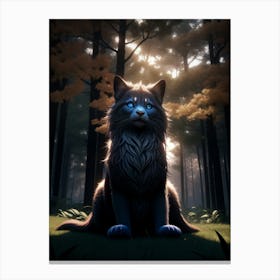 Supernatural Cat In The Forest Canvas Print