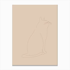 Cat - Boho, Line Art 15 Canvas Print