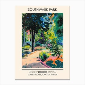 Southwark Park London Parks Garden 2 Canvas Print