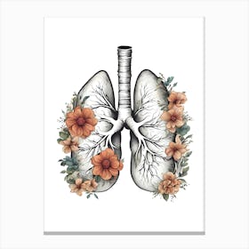 Lungs With Flowers 5 Canvas Print