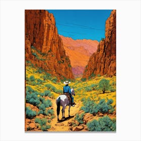 Cowboy In The Desert Canvas Print