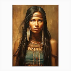 Beautiful Muskogee Creek Native American Woman Canvas Print
