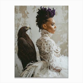 Eagle and woman Canvas Print