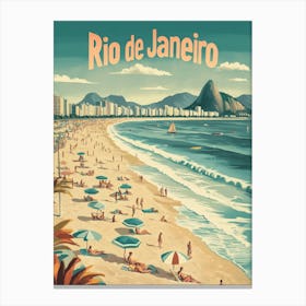 Aihrgdesign A Classic 1960s Travel Poster For Rio De Janeiro 3 Canvas Print