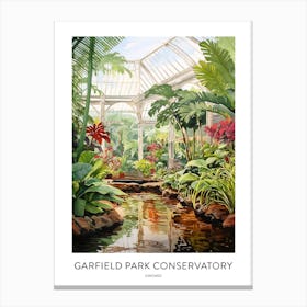 Garfield Park Conservatory 4 Chicago Watercolour Travel Poster Canvas Print