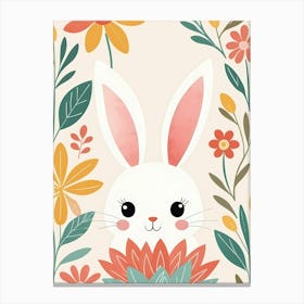 Floral Cute Baby Bunny Nursery (21) Canvas Print