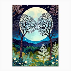 Moonlight In The Forest Canvas Print