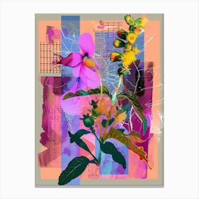 Snapdragon 2 Neon Flower Collage Canvas Print
