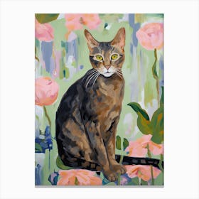 A Abyssinian Cat Painting, Impressionist Painting 2 Canvas Print