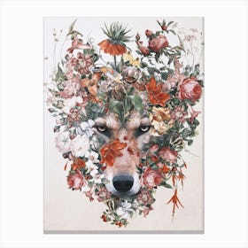 Flower Wolf Canvas Print
