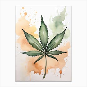 Marijuana Leaf Painting Canvas Print