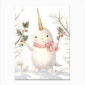 Snow Unicorn Canvas Print