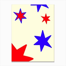 Red White And Blue Stars Canvas Print