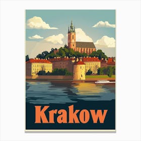 Aihrgdesign A Vintage Travel Poster Of Krakow 1 Canvas Print