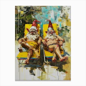 Gnomes On Vacation 3 Canvas Print