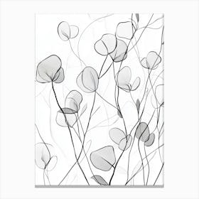 Black And White Flowers 3 Canvas Print