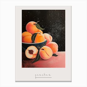 Art Deco Peaches On A Table 2 Poster Canvas Print