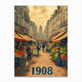 Aihrgdesign A Retro Poster Of A Bustling 1908 City Market Fea 8aa17f38 6e14 425b A6f2 E10341a75dbe 1 Canvas Print