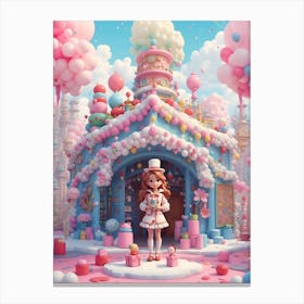 Nutcracker In A Candy House Canvas Print