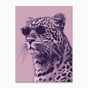 Leopard In Sunglasses Canvas Print