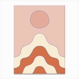 Open Your Mind Light Pink And Orange Playful Wavy 1 Canvas Print