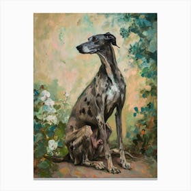 Greyhound Acrylic Painting 8 Canvas Print