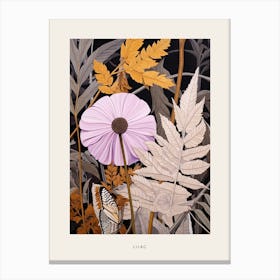 Flower Illustration Lilac 1 Poster Canvas Print