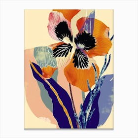 Colourful Flower Illustration Wild Pansy 3 Canvas Print