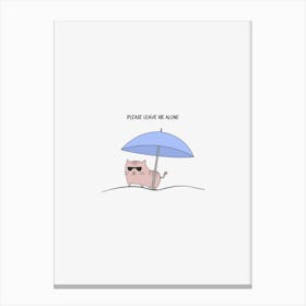 Cat Under The Umbrella Canvas Print