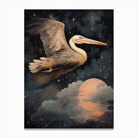 Pelican 2 Gold Detail Painting Canvas Print