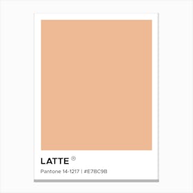 Latte Pantone, cool, coffee, latte, kitchen, decor, cute, colorful, minimal, modern, pantone, mood, vibes Canvas Print