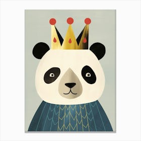 Little Panda 1 Wearing A Crown Canvas Print