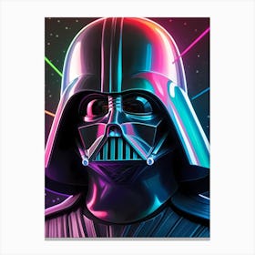 Darth Vader Star Wars Neon Iridescent (41) Canvas Print