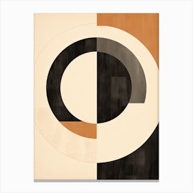 Bauhaus Vortex: Beige Spiral of Circles Canvas Print