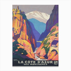 La Cote D'azur France Vintage Travel Poster Canvas Print