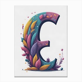 Colorful Letter E Illustration 41 Canvas Print