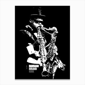 Rahsaan Roland Kirk American Jazz Multi-Instrumentalist in Grayscale Canvas Print