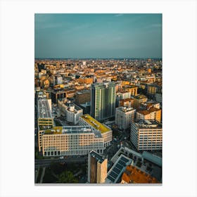 I Colori della Sera su Milano: Fotografia Aerea Canvas Print