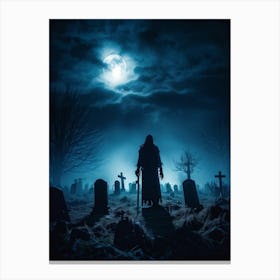 Spooky Graveyard Canvas Print