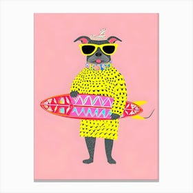 Surfboard Dog Canvas Print