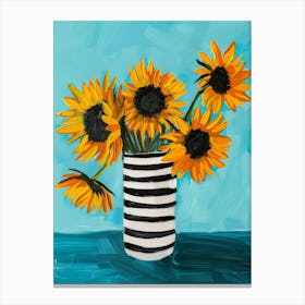 Sunflowers In A Vase 37 Canvas Print