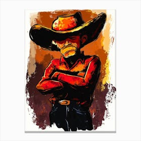 Cowboy Drawing Canvas Print