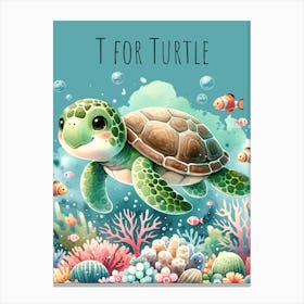 T For Turtle Nursery Canvas Print