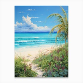 A Painting Of Grace Bay Beach, Turks And Caicos Islands 2 Canvas Print