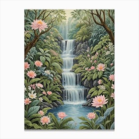 Romantic Waterfall In The Jungle Canvas Print